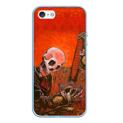 Чехол для iPhone 5/5S матовый Скелет с гитарой