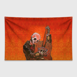 Флаг-баннер Скелет с гитарой