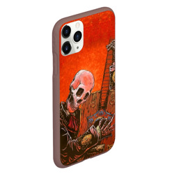 Чехол для iPhone 11 Pro матовый Скелет с гитарой - фото 2