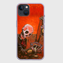 Чехол для iPhone 14 Скелет с гитарой
