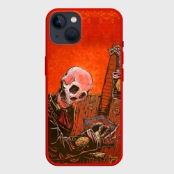 Чехол для iPhone 14 Скелет с гитарой