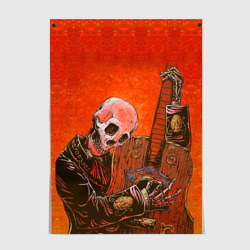 Постер Скелет с гитарой