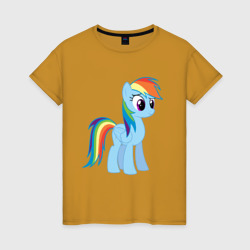 Женская футболка хлопок Пони радуга