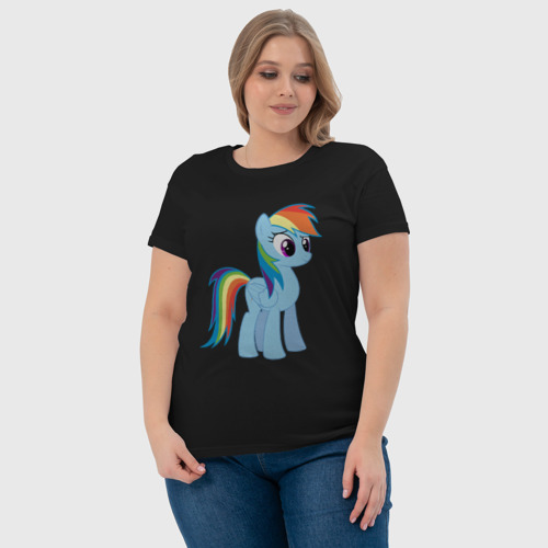 Женская футболка хлопок с принтом Пони радуга, фото #4