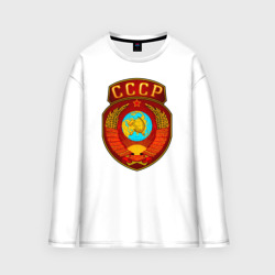 Мужской лонгслив oversize хлопок Герб СССР