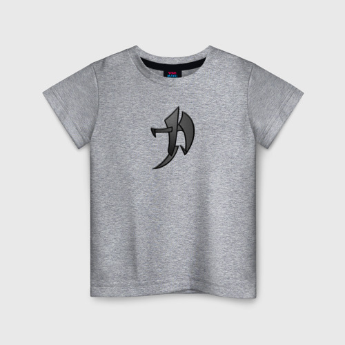 Детская футболка хлопок Иероглиф Сила, цвет меланж