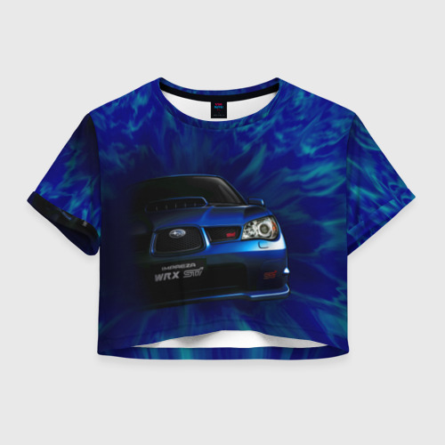 Женская футболка Crop-top 3D Subaru, цвет 3D печать