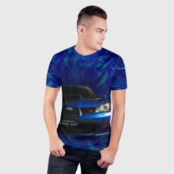 Мужская футболка 3D Slim Subaru - фото 2