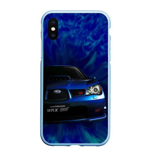 Чехол для iPhone XS Max матовый Subaru, цвет голубой