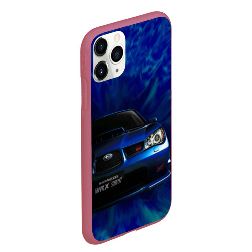 Чехол для iPhone 11 Pro Max матовый Subaru, цвет малиновый - фото 3