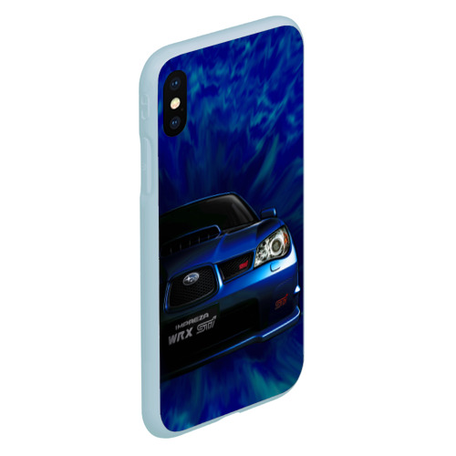 Чехол для iPhone XS Max матовый Subaru, цвет голубой - фото 3