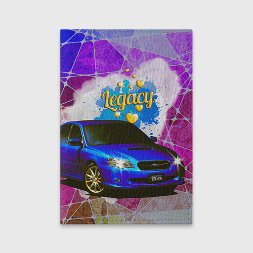 Обложка для паспорта матовая кожа Subaru Legacy, цвет синий