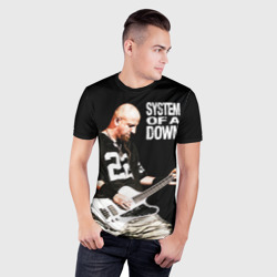 Мужская футболка 3D Slim System of a Down: басист Шаво Одаджян - фото 2