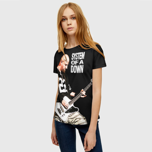 Женская футболка 3D System of a Down: басист Шаво Одаджян, цвет 3D печать - фото 3