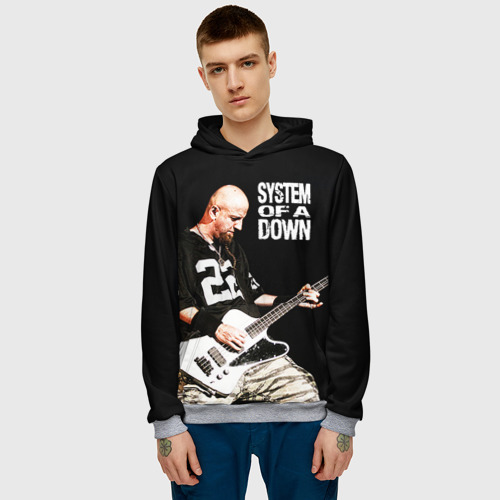 Мужская толстовка 3D System of a Down: басист Шаво Одаджян, цвет меланж - фото 3