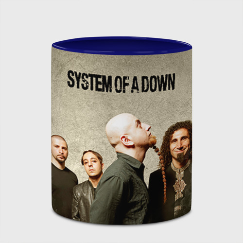 Кружка с полной запечаткой System of a Down, цвет белый + синий - фото 4