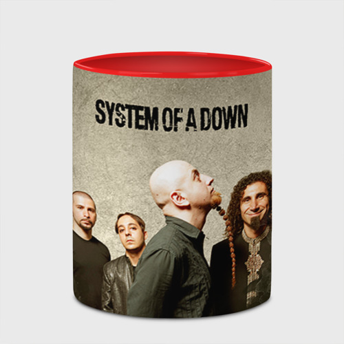 Кружка с полной запечаткой System of a Down, цвет белый + красный - фото 4