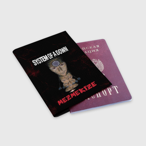Обложка для паспорта матовая кожа System of a Down, цвет черный - фото 3