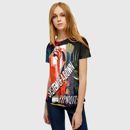 Женская футболка 3D с принтом System of a Down, фото на моделе #1