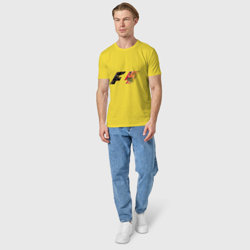 Мужская футболка хлопок Formula 1, цвет желтый - фото 5