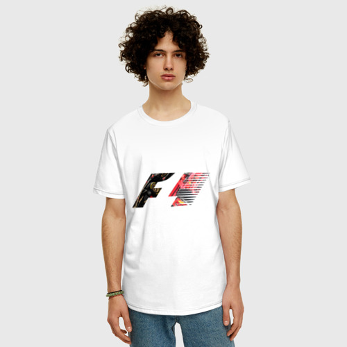 Мужская футболка хлопок Oversize Formula 1, цвет белый - фото 3