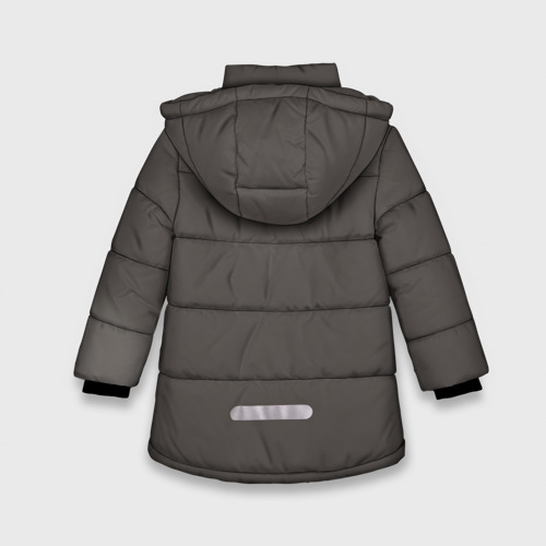Зимняя куртка для девочек 3D с принтом Флоки, вид сзади #1
