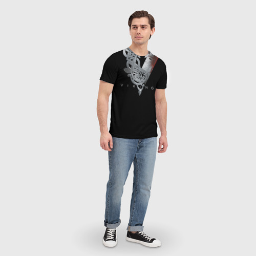 Мужская футболка 3D Эмблема Викингов, цвет 3D печать - фото 5