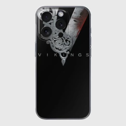 Чехол для iPhone 15 Pro Max силиконовый с защитой камеры Эмблема Викингов