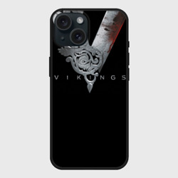 Чехол силиконовый для Apple iPhone 15 матовый Эмблема Викингов