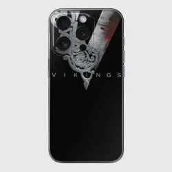 Чехол для iPhone 15 Pro силиконовый с защитой камеры Эмблема Викингов
