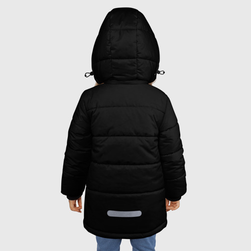 Зимняя куртка для девочек 3D Эмблема Викингов, цвет черный - фото 4