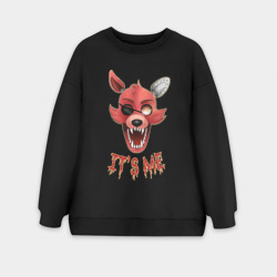 Женский свитшот oversize без начеса хлопок Five nights at Freddy's Foxy