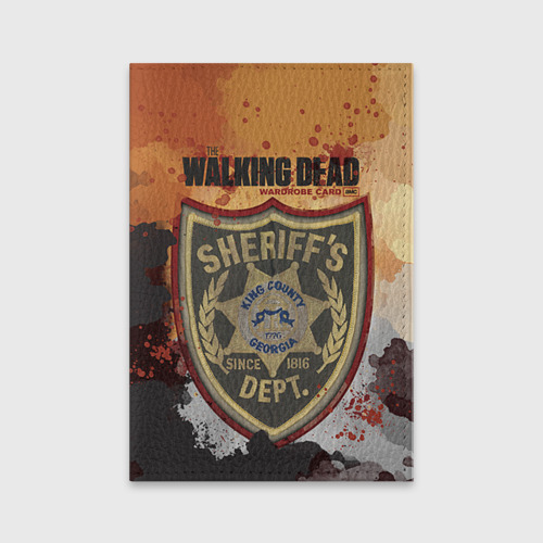 Обложка для паспорта матовая кожа The Walking Dead, цвет черный