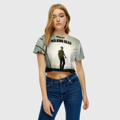 Женская футболка Crop-top 3D The Walking Dead, цвет 3D печать - фото 3