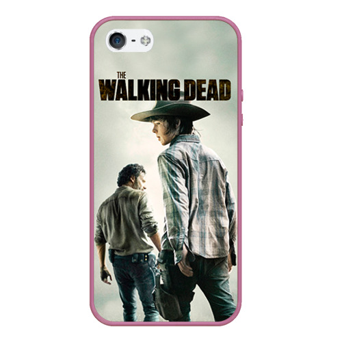 Чехол для iPhone 5/5S матовый The Walking Dead, цвет розовый