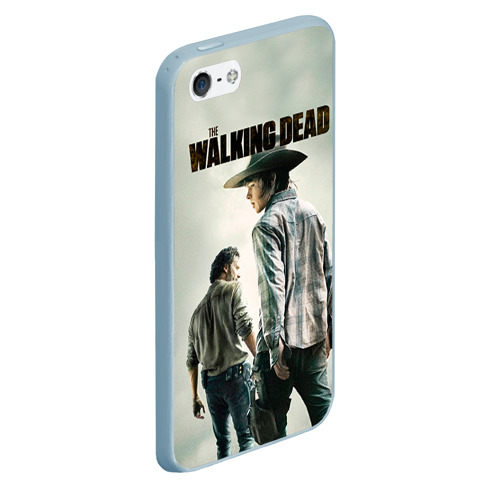 Чехол для iPhone 5/5S матовый The Walking Dead, цвет голубой - фото 3