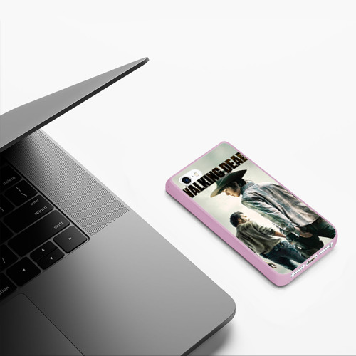 Чехол для iPhone 5/5S матовый The Walking Dead, цвет розовый - фото 5