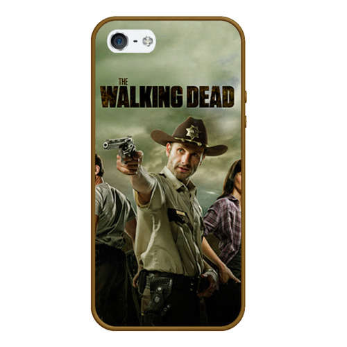 Чехол для iPhone 5/5S матовый The Walking Dead, цвет коричневый