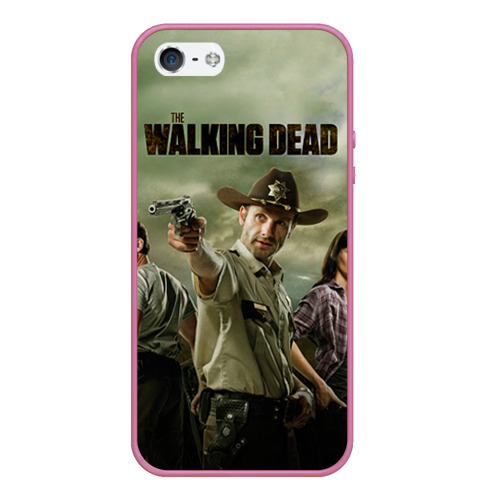 Чехол для iPhone 5/5S матовый The Walking Dead, цвет малиновый