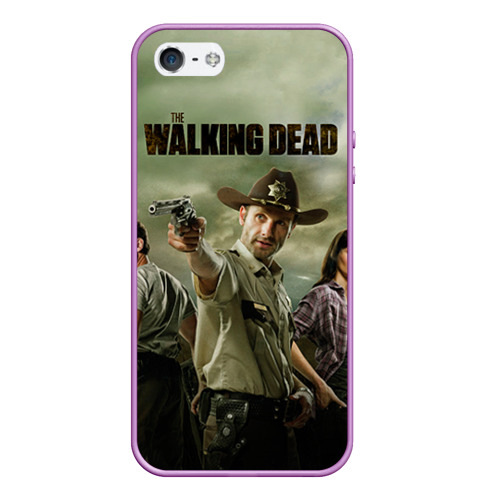 Чехол для iPhone 5/5S матовый The Walking Dead, цвет сиреневый