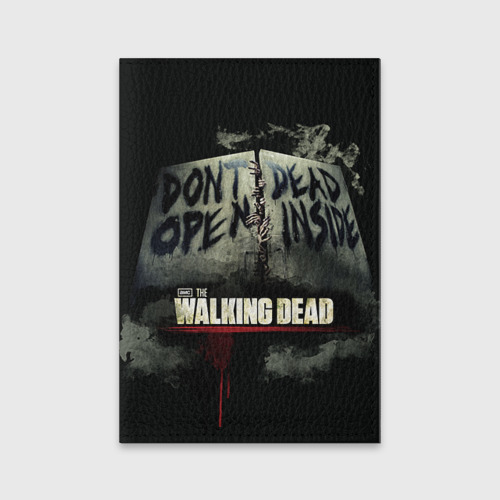 Обложка для паспорта матовая кожа The Walking Dead, цвет бирюзовый