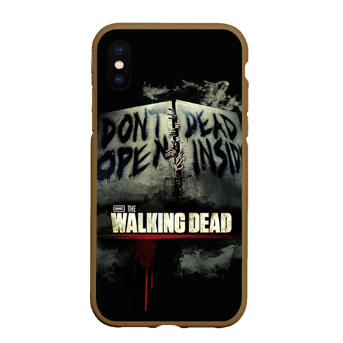 Чехол для iPhone XS Max матовый The Walking Dead, цвет коричневый