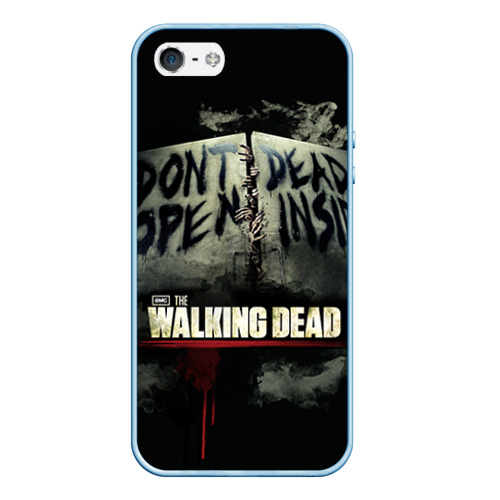 Чехол для iPhone 5/5S матовый The Walking Dead, цвет голубой