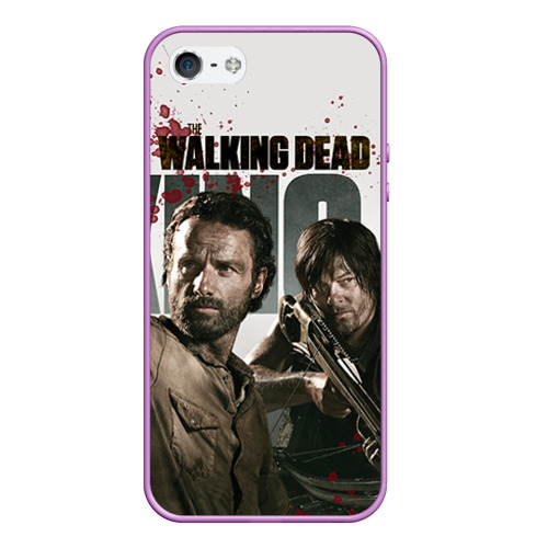 Чехол для iPhone 5/5S матовый The Walking Dead, цвет сиреневый