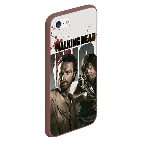 Чехол для iPhone 5/5S матовый The Walking Dead, цвет коричневый - фото 3