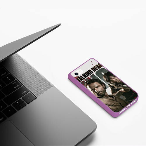 Чехол для iPhone 5/5S матовый The Walking Dead, цвет фиолетовый - фото 5