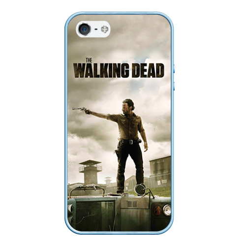 Чехол для iPhone 5/5S матовый The Walking Dead, цвет голубой