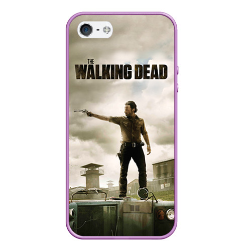 Чехол для iPhone 5/5S матовый The Walking Dead, цвет сиреневый