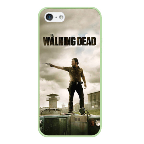 Чехол для iPhone 5/5S матовый The Walking Dead, цвет салатовый