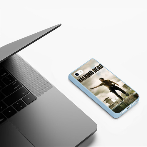 Чехол для iPhone 5/5S матовый The Walking Dead, цвет голубой - фото 5